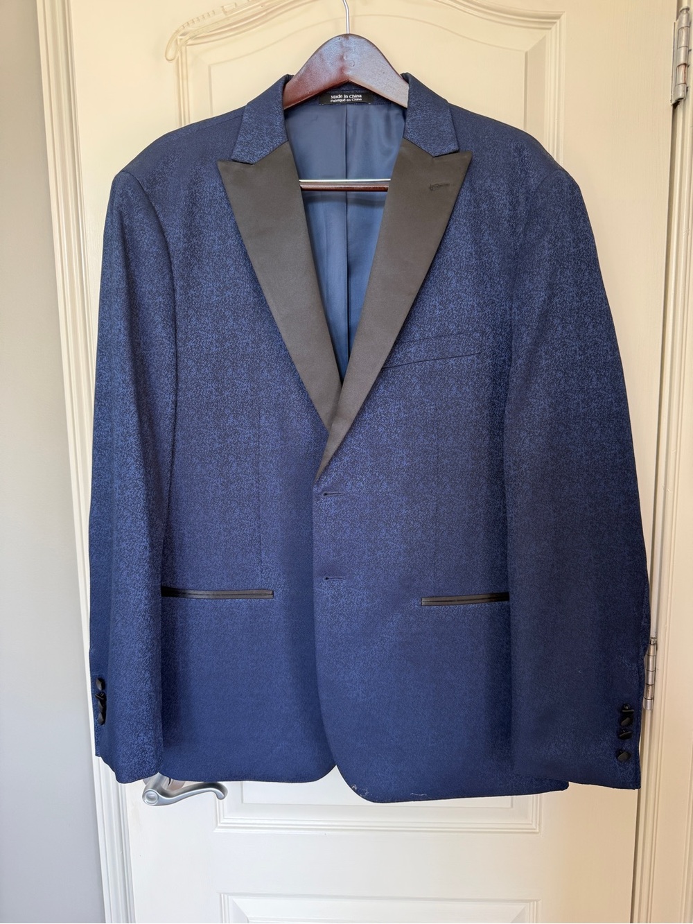 Men's After Hours Navy Tuxedo Jacket with Satin Peak Lapel